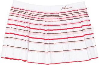 Amiri Striped Pleated Mini Skirt