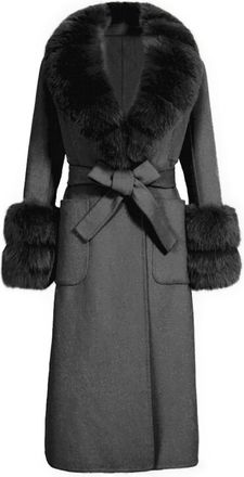 Wanan Luxury Cappotto Lebonè Nero Misto Cachemire-Donna -Nero