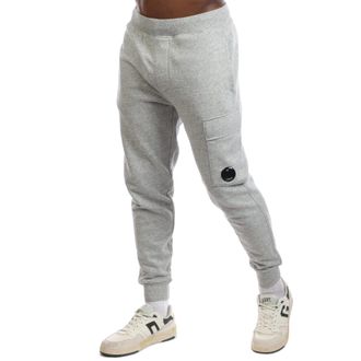 C.P. Company Mens Diagonal Raised Fleece Lens Cargo Sweatpants in Grey Cotton - Size X-Large