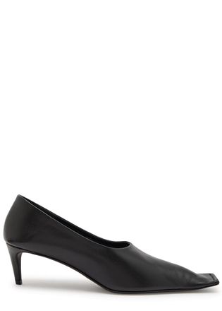 Khaite Marlene 50 Leather Pumps - Black