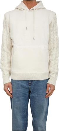 Guess Hoodies & sweatvesten, Heren, Beige, M, Katoen, Hoodie Logo Sweatshirt