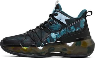 Generic Mens Fashionable Basketball Shoes with Cushioning Rebound Anti Slip Wear-Resistant Sports Training Boots Walking Shoes(Black,8.5 UK)