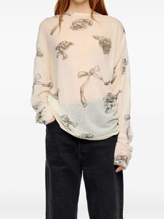 Bimba & Lola Top met grafische print - Wit