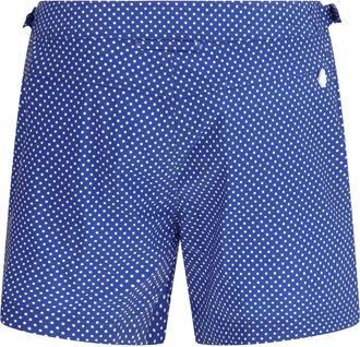 Tom Ford Mens Polka Dot Swim Shorts Combo Blue & White Polyester Swimwear Sea Clothing