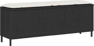 vidaXL Vidaxl - Panca da Giardino con Cuscino Nera 110x30x40,5 cm in Polyrattan