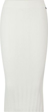 HUGO BOSS ribbed-knit tube skirt - women - Viscose/Polyamide - L - White