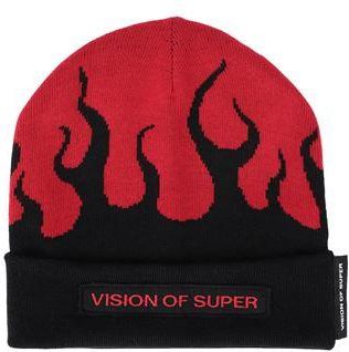 Vision Of Super BLACK BEANIE WITH FLAMES