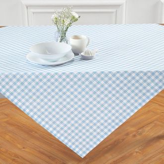 Solino Home Linen Table Throw - Gingham Check, 52 x 52, 52 x 52 in Blue Bell at Nordstrom, Size Small
