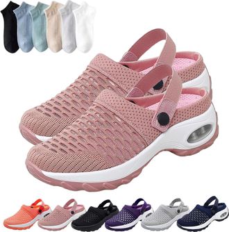Generic Laviscent Shoes Womens Orthopedic Clogs with Air Cushion Support, Mesh Shoes Slip-On Slippers for Women (Pink, Adult, Women, 4.5, Numeric Range, UK Fo