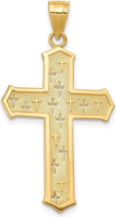 Diamond2Deal 10k Yellow Gold Passion Cross Pendant