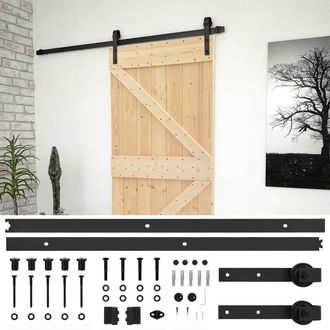 vidaXL Puerta Corredera 90 X 210 Cm Madera De Pino Maciza Vidaxl