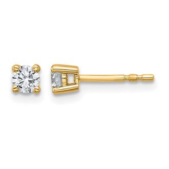 Diamond2Deal 14k Gold 1/3 ct Round Lab Grown Diamond Stud Earrings VS Clarity, D-E Color