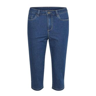 Kaffe Medium Blue Washed Denim Capri Jeans - Dames - Korte broeken - Blauw - Maat: XS Denim