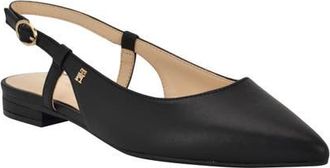 Tommy Hilfiger Vamina Slingback Pointed Toe Flat in Black at Nordstrom, Size 7.5
