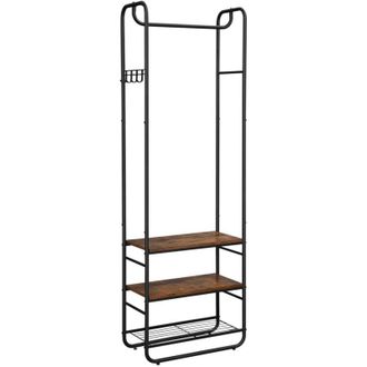 Vasagle Vasagle - Appendiabiti con Scarpiera per Ingresso, Attaccapanni con Ripiani Portaoggetti, per Soggiorno, Camera da Letto, 58 x 28 x 181 cm, Stile