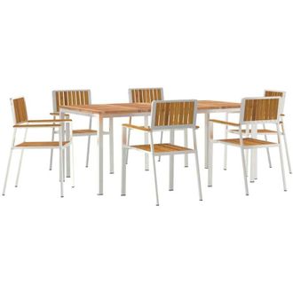 vidaXL Juego De Comedor Para Exteriores 7 Pcs Vidaxl