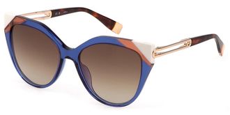 Furla SFU683 06NA Womens Sunglasses Blue Size 55