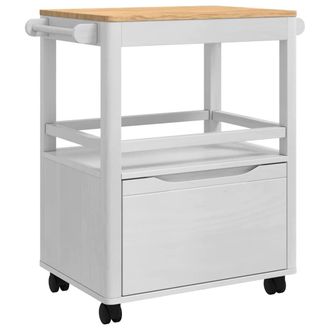 vidaXL Carro De Cocina Floro 72,5 X 45 X 80 Cm Madera De Pino Macizo Vidaxl