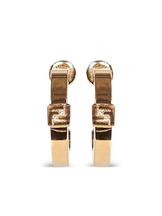 Fendi Orecchini a cerchio con logo FF - Oro