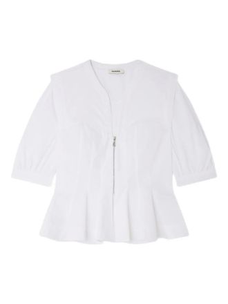 Sandro Peplum blouse met rits - Wit