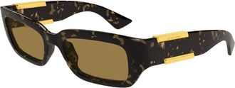 Bottega Veneta Vierkante Zonnebril - unisex - Zonnebrillen - Bruin - 53 MM - Nylon - Accessoires