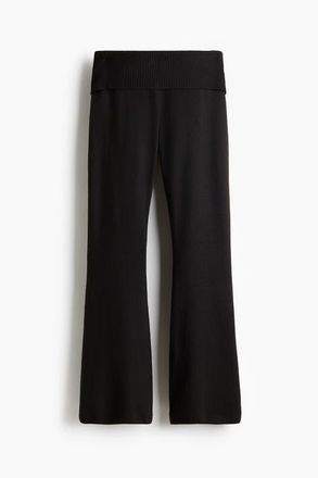 H&M Knitted Yoga Pants in Black at Nordstrom, Size Xx-Small