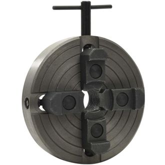 vidaXL Mandrino per Legno a 4 Griffe M33 in Acciaio Nero 150x63 mm - Vidaxl