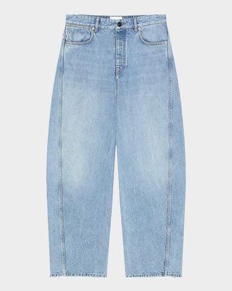 Givenchy Mens Stone-Washed Barrel-Leg Jeans