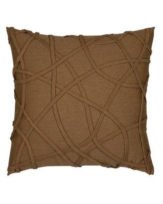 Elaine Smith Illusion Handmade dimensional applique Indoor & Outdoor Woven Accent Pillow in Teak at Nordstrom, Size 20X20