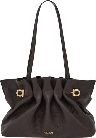 Ferragamo Dark Brown Soft Small Shoulder Bag