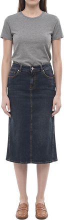 Alexander McQueen Blue Solid Calf Length Skirt