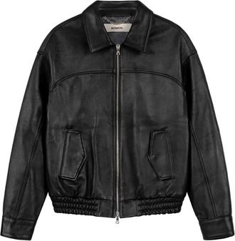 Rough. Giacca reversibile in pelle - Nero