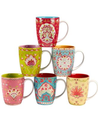 Certified International Francesca Set Of 6 Mugs 6 Assorted