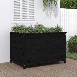 vidaXL Arriate Elevado De Jard&iacute;n Madera De Pino Negro 119,5x82,5x78 Cm Vidaxl