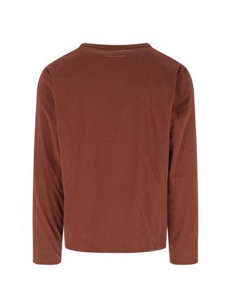 Maison Margiela Logo-Print Cotton T-Shirt - Brown