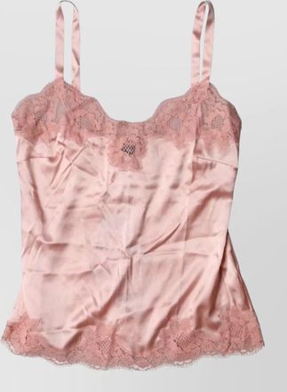 Dolce & Gabbana silk floral lace lingerie top