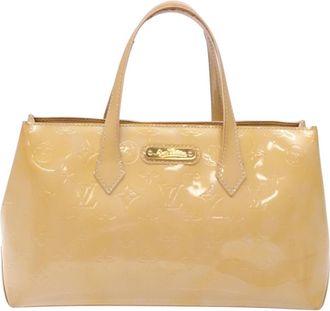 Louis Vuitton Wilshire Handbag Monogram Vernis Beige Patent_Leather Bag (Pre-Owned)