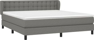 vidaXL Vidaxl - Cama Box Spring Con Colch&oacute;n Tela Gris Oscuro 180x200 Cm