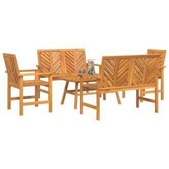 Berkfield Home Modern 5 Piece Garden Lounge Set Solid Wood Acacia in Brown