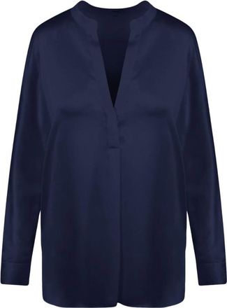 Vince Silk Shirt V-neck - female - Vince - Blouses - Blue - L - Blouses & Shirts