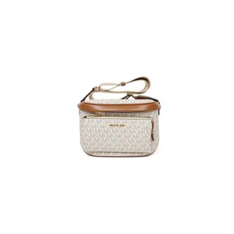 Michael Kors Slater Medium Chain Sling Pack - Dames - Tassen - Beige - Maat: ONE Size Leer