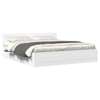 Berkfield Home Bed Frame with Headboard without Mattress White 180x200 cm Super King