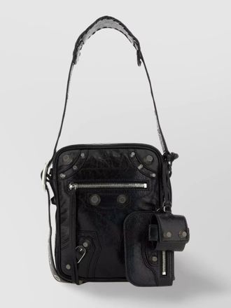 Balenciaga leather embellished messenger shoulder bag