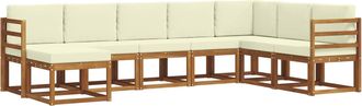 vidaXL Conjunto De Sof&aacute;s De Exterior 8 Uds. Natural Y Crema Vidaxl