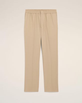 Ami Beige Wool Elasticated Waist Trousers Beige - XXL - for Men