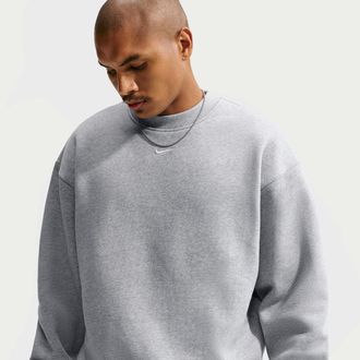 Nike Mens Solo Fleece Crew-Neck Sweatshirt in Grey | IX1936-063