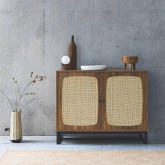Sweeek 100cm Cane Sideboard in Light Brown