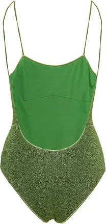 Os&eacute;ree Womens One-Piece Swimsuit Lumi&egrave;re Maillot Green Lurex Swimwear Sea Clothing