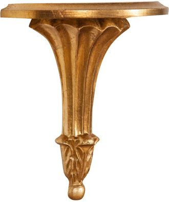 Biscottini International Biscottini - Estante De Pared De Madera Acabado Hoja Con Efecto Oro Envejecido L21xpr11xh23 Cm Made In Italy