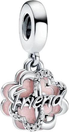 Pandora Sterling Silver Clover Friendship Double Dangle Charm